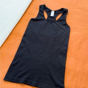 Black Hold tight Stretchy Racerback Tank Top One Size La Linger Gym tee